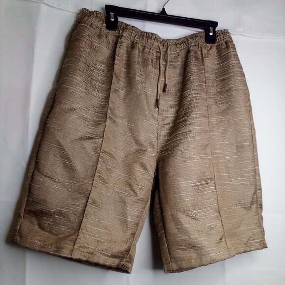 Boohoo Man Shorts Men 2XL Drawstring Elastic Pockets Textured Gold - Picture 1 of 16